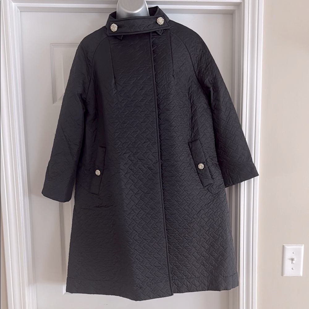 Vintage 1950’s Lined Swing Coat with Rhinestone Embellished Buttons